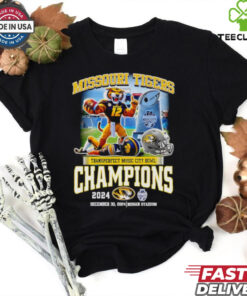 Missouri Tigers Transperfect Music City Bowl Champions 2024 mascot shirt