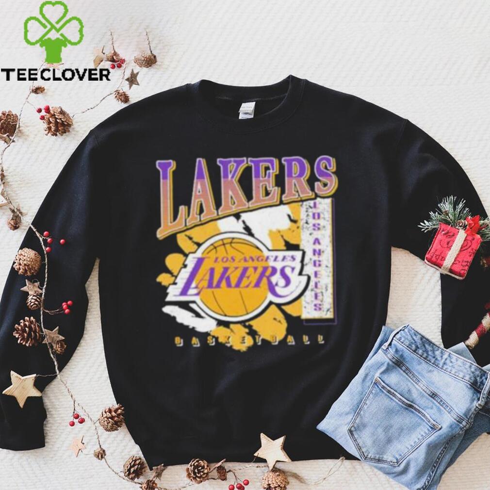 Mitchell And Ness L.A Lakers Paintbrush Crew shirt Mitchell And Ness L.A Lakers Paintbrush Crew shirt