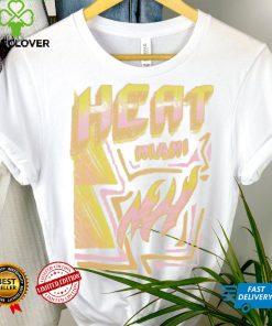 Mitchell and Ness Miami Heat Off White Sidewalk Sketch T Shirt