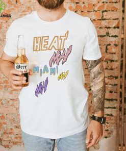 Mitchell and Ness Miami Heat Pink Logo T Shirt