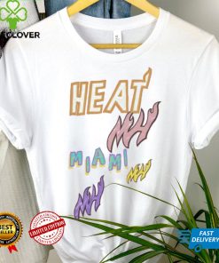 Mitchell and Ness Miami Heat Pink Logo T Shirt