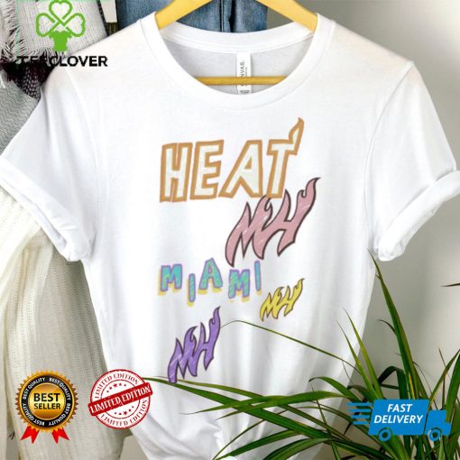 Mitchell and Ness Miami Heat Pink Logo T Shirt