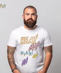 Mitchell and Ness Miami Heat Pink Logo T Shirt