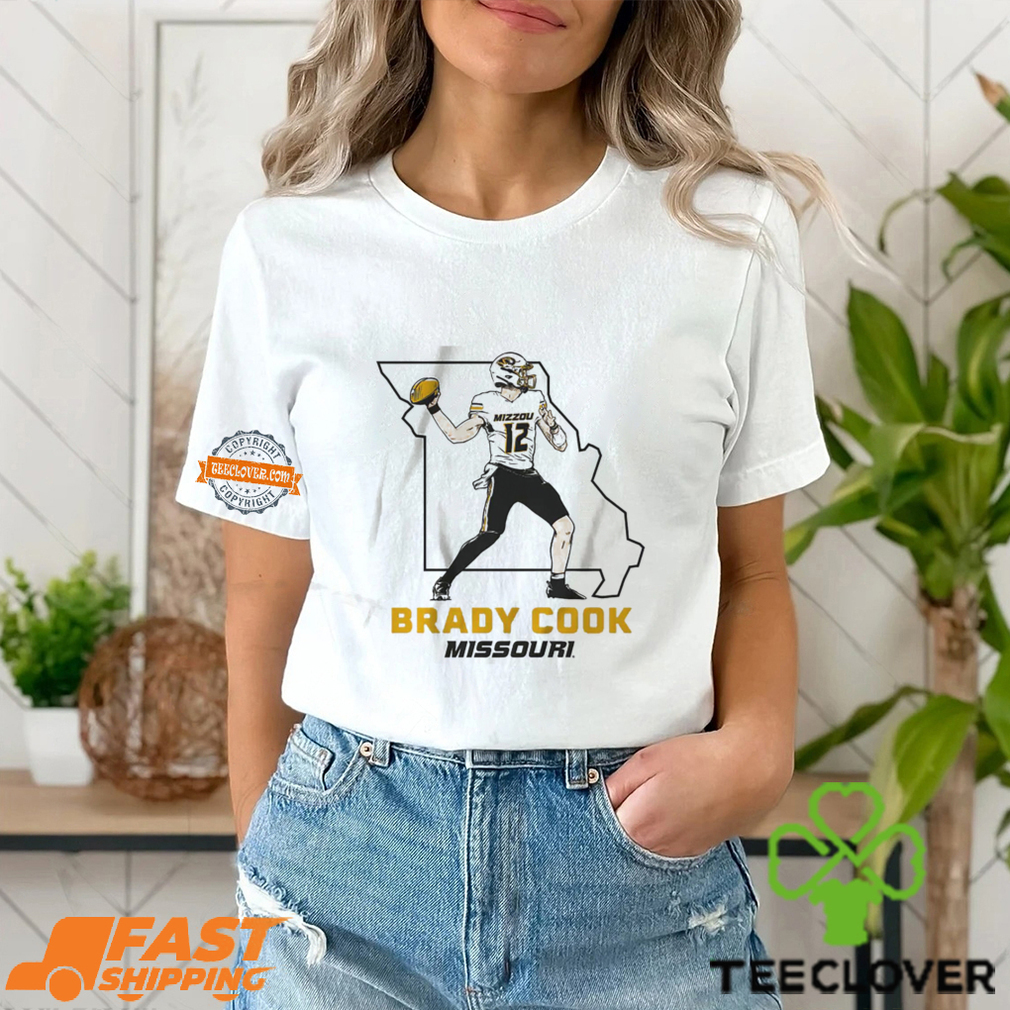 Mizzou Football Brady Cook State Star Pose Shirt Mizzou Football Brady Cook State Star Pose Shirt