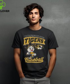 Mizzou Tigers Baseball Head Player Tiger Head Black T Shirt