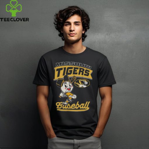 Mizzou Tigers Baseball Head Player Tiger Head Black T Shirt