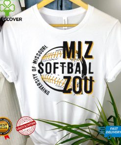Mizzou Tigers MIZ ZOU Softball White T Shirt