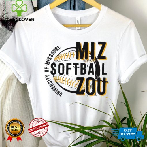 Mizzou Tigers MIZ ZOU Softball White T Shirt