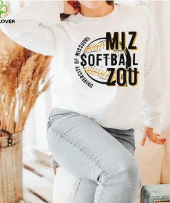 Mizzou Tigers MIZ ZOU Softball White T Shirt