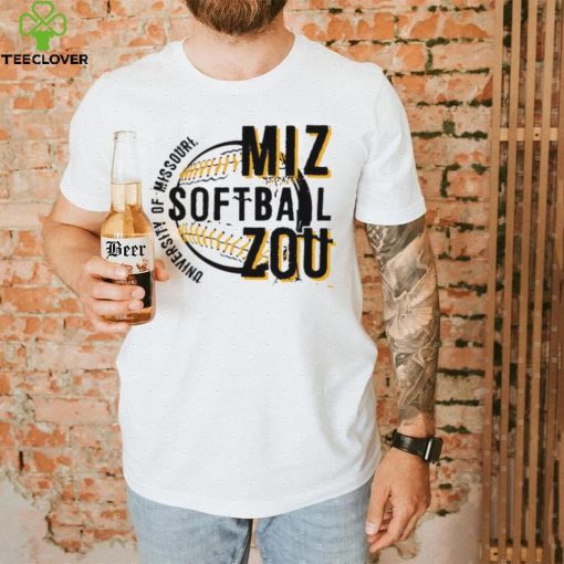 Mizzou Tigers MIZ ZOU Softball White T Shirt