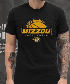 Mizzou Tigers Oval Tiger Head Basketball Black T Shirt