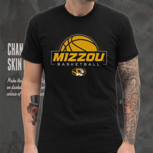 Mizzou Tigers Oval Tiger Head Basketball Black T Shirt