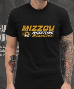 Mizzou Tigers Oval Tiger Head Youth Tiger Style Wrestling Black T Shirt