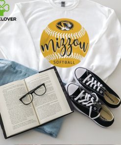 Mizzou Tigers Softball Script Tiger Head White T Shirt