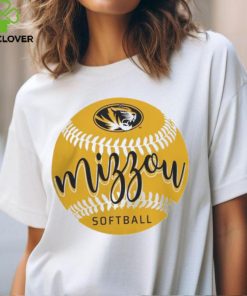 Mizzou Tigers Softball Script Tiger Head White T Shirt