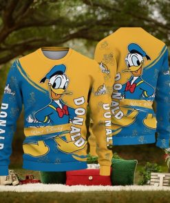 Donald Duck Blue Yellow Disney Carrtoon Lover Ugly Christmas Sweater 3D Printed Men And Women Holiday Gift