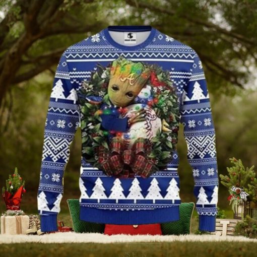 Mlb Atlanta Braves Groot Hug Ugly Christmas Sweater