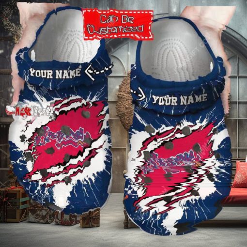 Mlb Atlanta Braves Ripped Claw Custom Name Crocs Clog