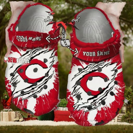 Mlb Cincinnati Reds Ripped Claw Custom Name Crocs Clog
