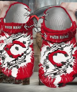Mlb Cincinnati Reds Ripped Claw Custom Name Crocs Clog