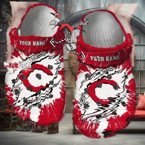 Mlb Cincinnati Reds Ripped Claw Custom Name Crocs Clog