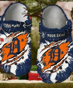 Mlb Detroit Tigers Ripped Claw Custom Name Crocs Clog