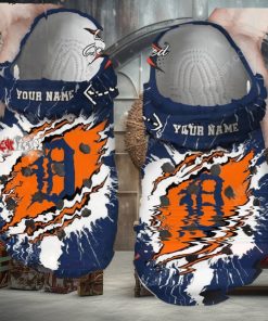 Mlb Detroit Tigers Ripped Claw Custom Name Crocs Clog
