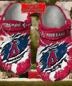 Mlb Los Angeles Angels Ripped Claw Custom Name Crocs Clog