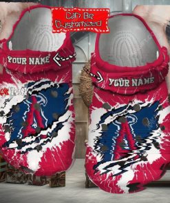 Mlb Los Angeles Angels Ripped Claw Custom Name Crocs Clog