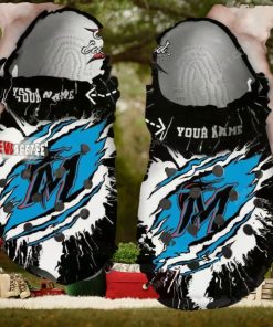 Mlb Miami Marlins Ripped Claw Custom Name Crocs Clog