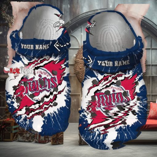 Mlb Minnesota Twins Ripped Claw Custom Name Crocs Clog