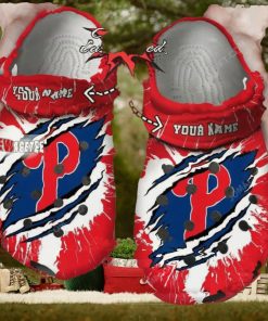 Mlb Philadelphia Phillies Ripped Claw Custom Name Crocs Clog