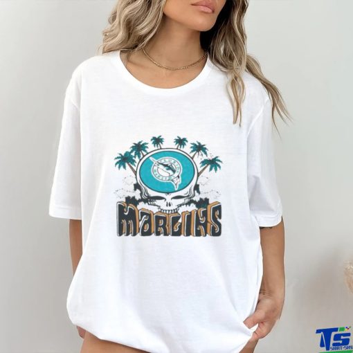 Mlb X Grateful Dead X Marlins Skull shirt