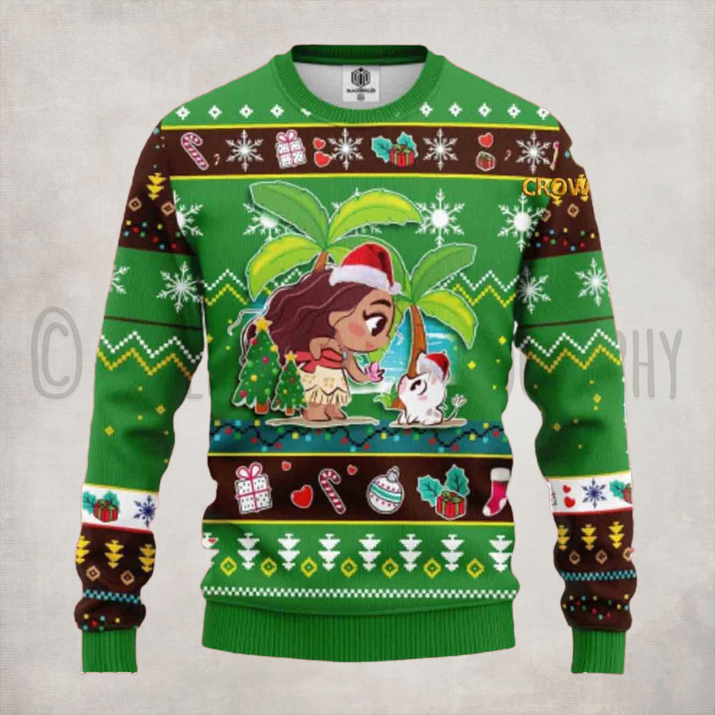 Moana Disney Christmas Holiday Green Ugly Sweater Moana Disney Christmas Holiday Green Ugly Sweater