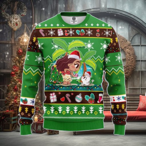 Moana Green Amazing Gift Ugly Christmas 3D Sweater Christmas Gift For Men And Women