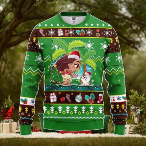 Moana Green Amazing Gift Ugly Christmas 3D Sweater Christmas Gift For Men And Women