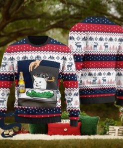 Modelo Beer Cat Meme Christmas Ugly Sweater