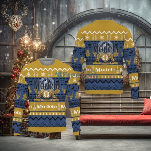 Modelo Beers s Beer Vintage Logo Ugly Christmas Sweater Gift For Men And Women