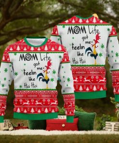 Mom Life Got Me Like Hei Hei 3D Ugly Christmas Sweater