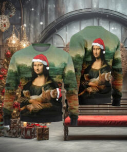 Mona Lisa Cat Christmas Sweater Gift For Holiday