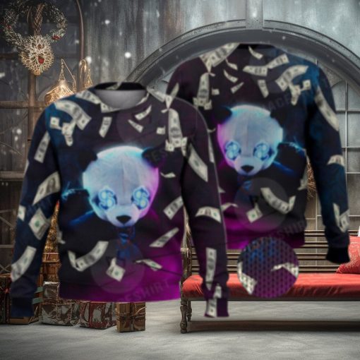 Money Panda Funny Black 3D Full Print Ugly Sweater Christmas Gift Sweater
