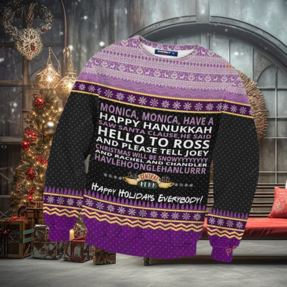 Monica Friends Happy Hanukkah Holidays Ugly Xmas Sweater Monica Friends Happy Hanukkah Holidays Ugly Xmas Sweater
