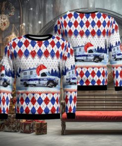 Monroe, Michigan, Monroe Community Ambulance Christmas Ugly Sweater 3D