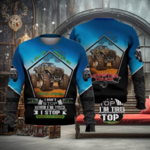 Monster Truck Driver 3D All Over Printed Shirts 3D Ugly Sweater Christmas Gift Sweater