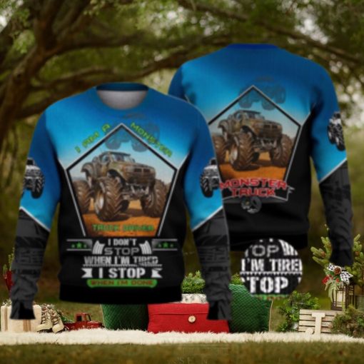 Monster Truck Driver 3D All Over Printed Shirts 3D Ugly Sweater Christmas Gift Sweater