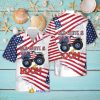 Monster Truck Red White And Boom 4th of July Short Sleeve Hawaiian Shirt