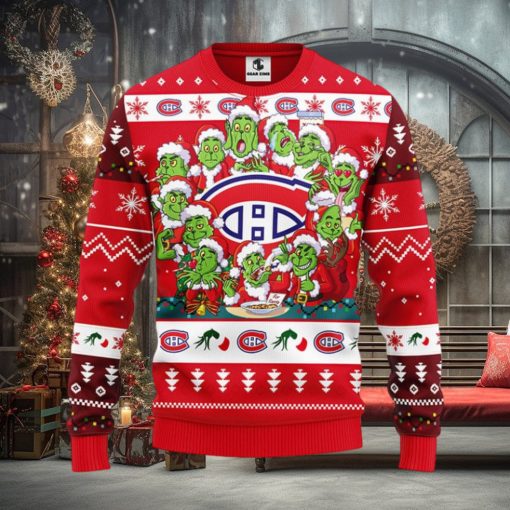 Montreal Canadians 12 Grinch Xmas Day Christmas Ugly Sweater
