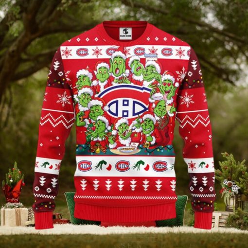 Montreal Canadians 12 Grinch Xmas Day Christmas Ugly Sweater
