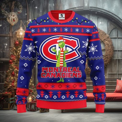 Montreal Canadians Funny Grinch Christmas Ugly Sweater