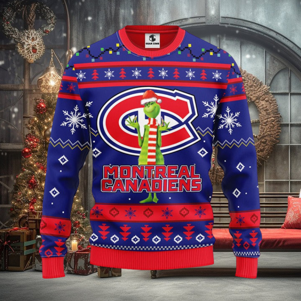 Montreal Canadians Funny Grinch Christmas Ugly Sweater Montreal Canadians Funny Grinch Christmas Ugly Sweater